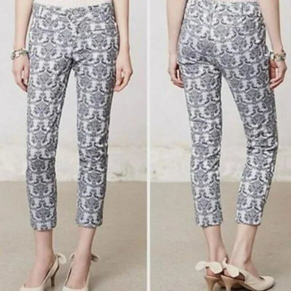 Anthropologie Cartonnier Charlie Ankle Brocade Pants Size 12 EUC - Picture 2 of 12